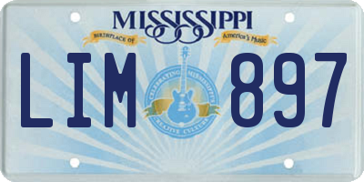 MS license plate LIM897