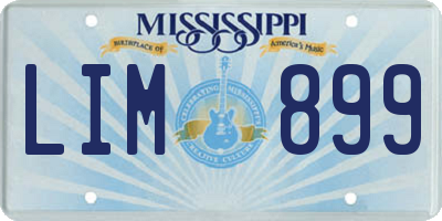 MS license plate LIM899