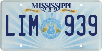 MS license plate LIM939