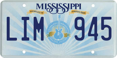 MS license plate LIM945