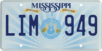 MS license plate LIM949
