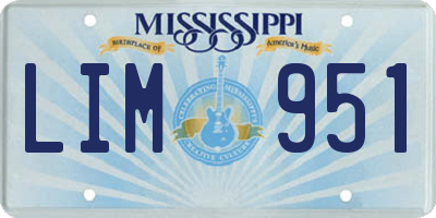 MS license plate LIM951