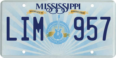 MS license plate LIM957