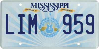 MS license plate LIM959