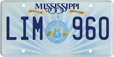 MS license plate LIM960
