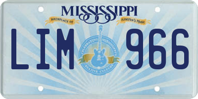 MS license plate LIM966