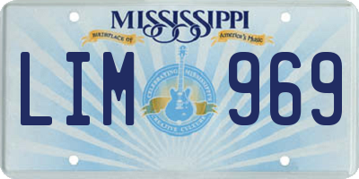 MS license plate LIM969