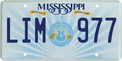 MS license plate LIM977