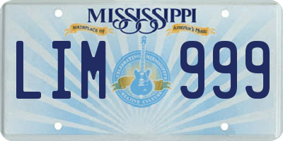 MS license plate LIM999