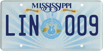 MS license plate LIN009