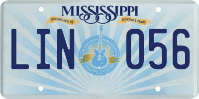 MS license plate LIN056