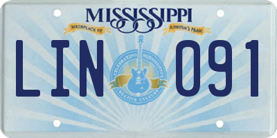MS license plate LIN091