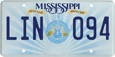 MS license plate LIN094