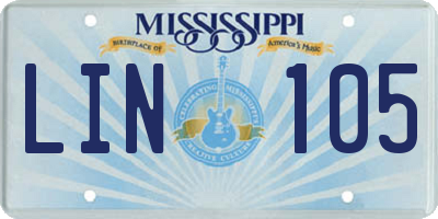 MS license plate LIN105