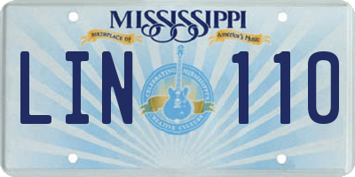 MS license plate LIN110