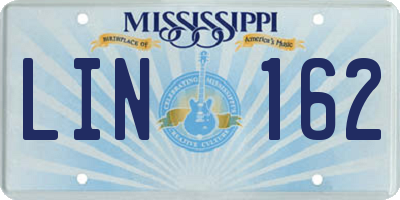 MS license plate LIN162