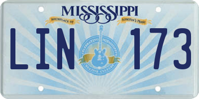 MS license plate LIN173