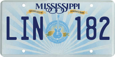 MS license plate LIN182
