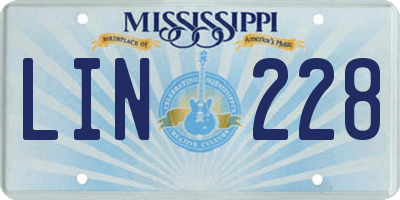 MS license plate LIN228