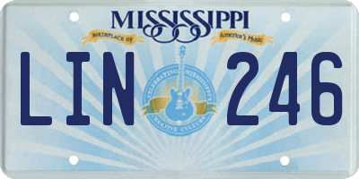 MS license plate LIN246