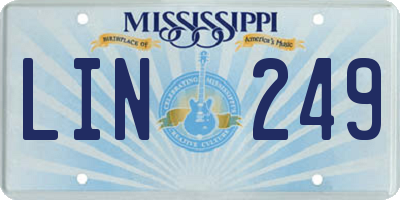 MS license plate LIN249