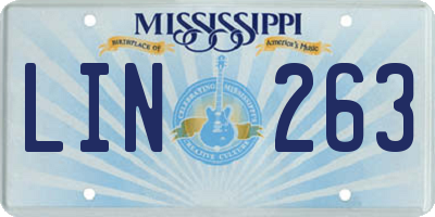 MS license plate LIN263