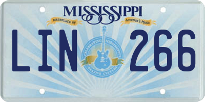 MS license plate LIN266