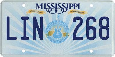 MS license plate LIN268