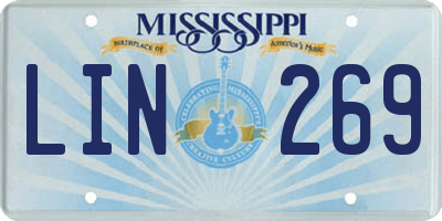MS license plate LIN269