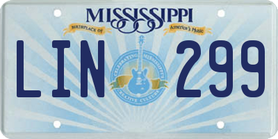 MS license plate LIN299