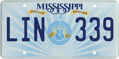 MS license plate LIN339