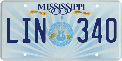 MS license plate LIN340