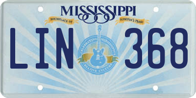 MS license plate LIN368