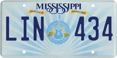 MS license plate LIN434