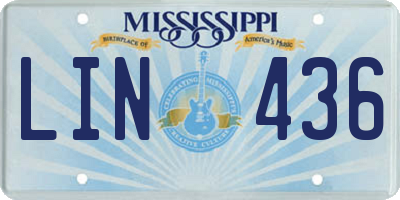 MS license plate LIN436