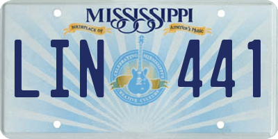 MS license plate LIN441