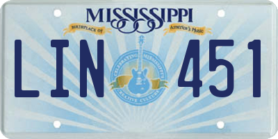 MS license plate LIN451