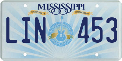 MS license plate LIN453
