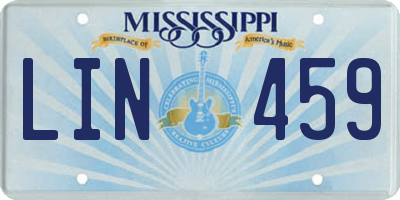 MS license plate LIN459
