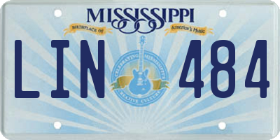 MS license plate LIN484