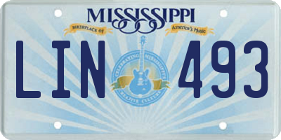 MS license plate LIN493
