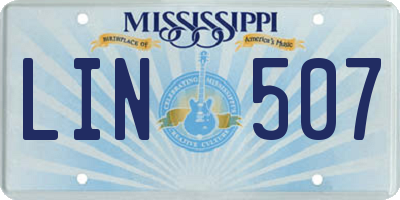 MS license plate LIN507