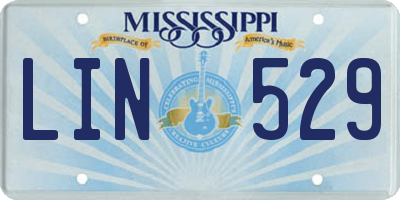 MS license plate LIN529