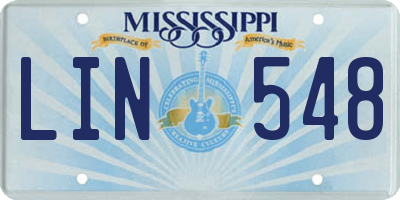 MS license plate LIN548