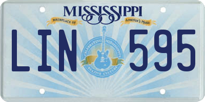 MS license plate LIN595