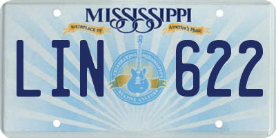 MS license plate LIN622