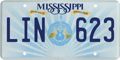 MS license plate LIN623
