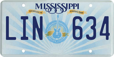MS license plate LIN634