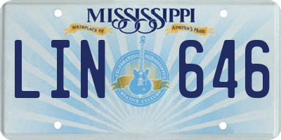 MS license plate LIN646