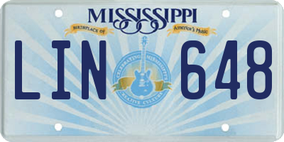 MS license plate LIN648